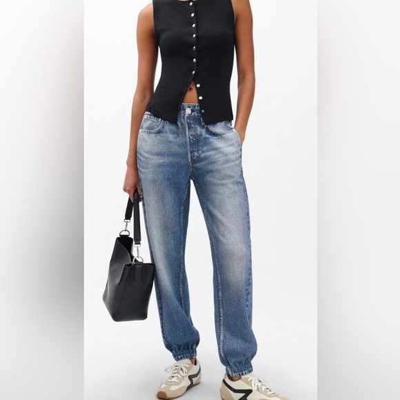 rag & bone Denim - Rag & Bone Miramar Faux Denim Joggers, Elastic Waist & Cuffs | Small